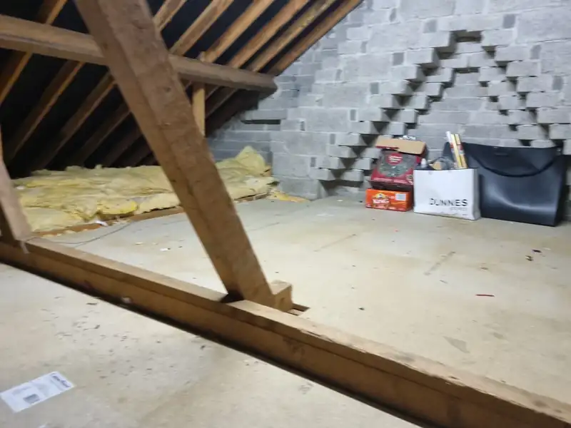 Attic completely cleared with insulation left intact