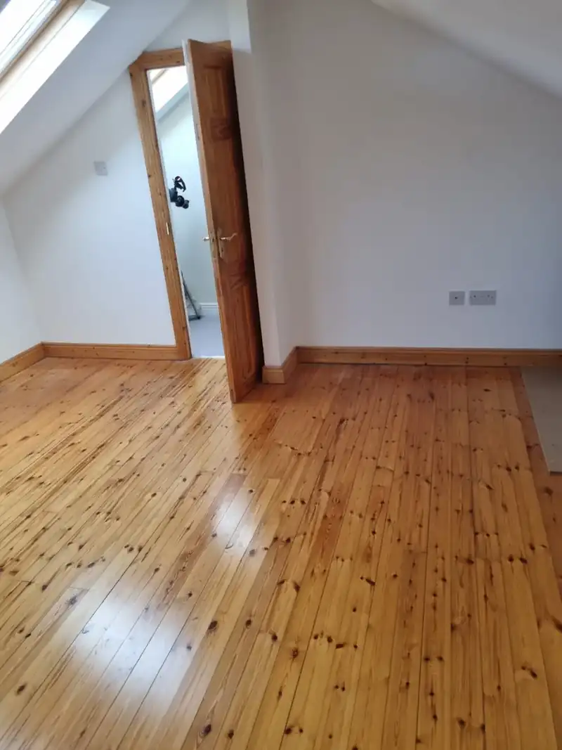Converted attic room cleared and left spotless