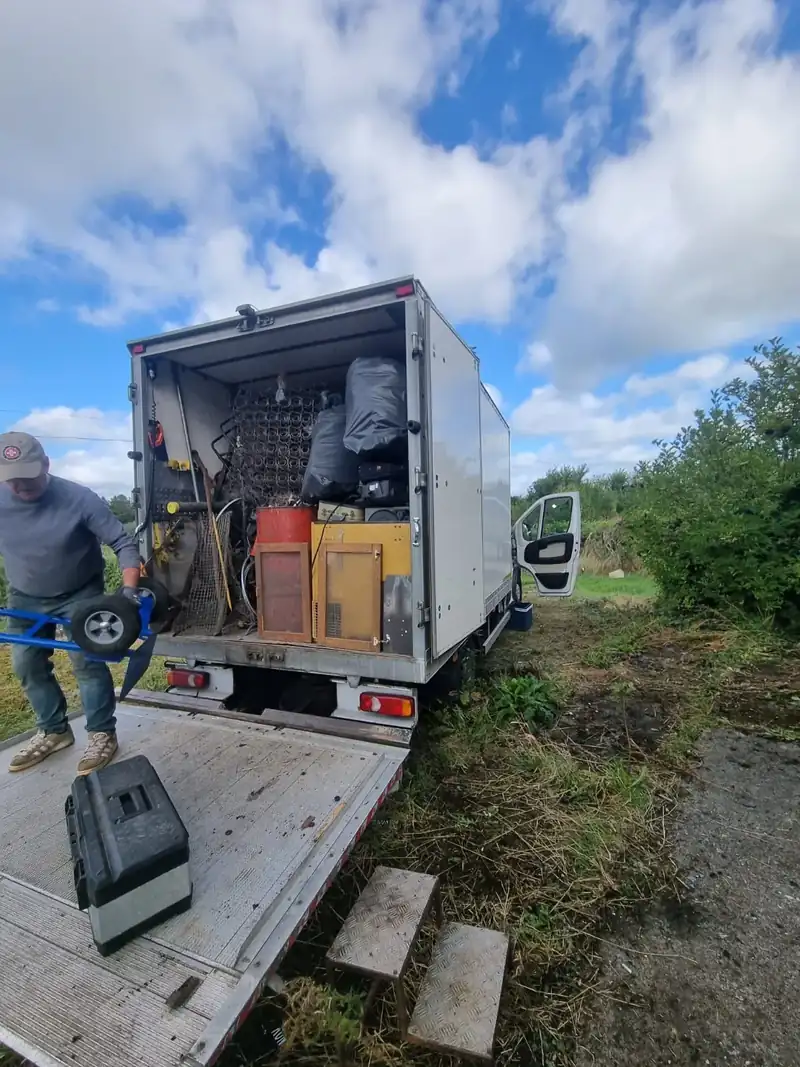Truck loaded at a rural house clearance in Leinster
