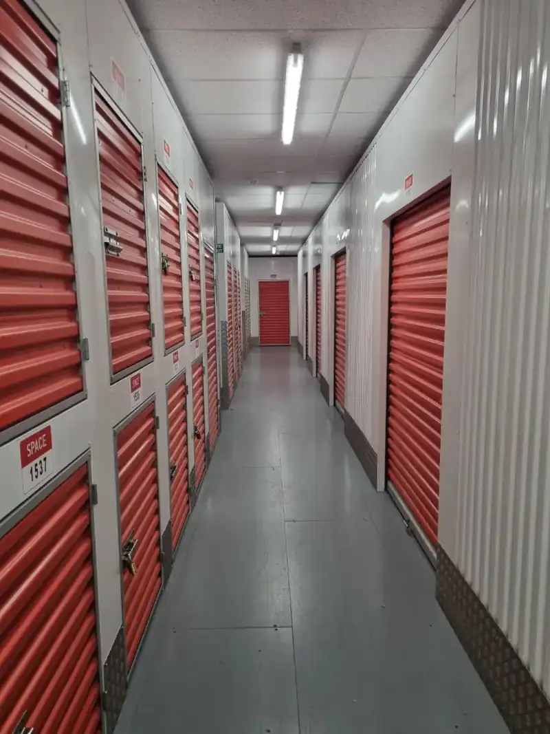 Self-storage facility corridor where Property Clearance clears units