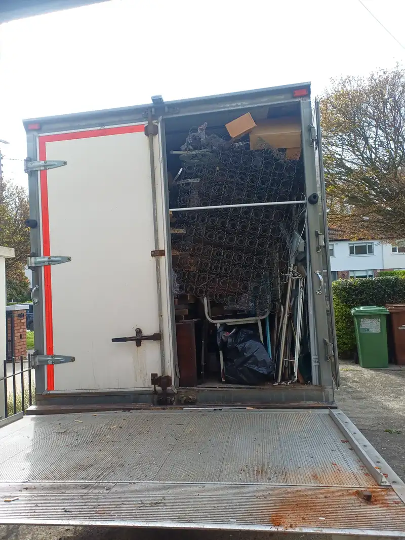 Rear of the Property Clearance truck loaded during a clearance